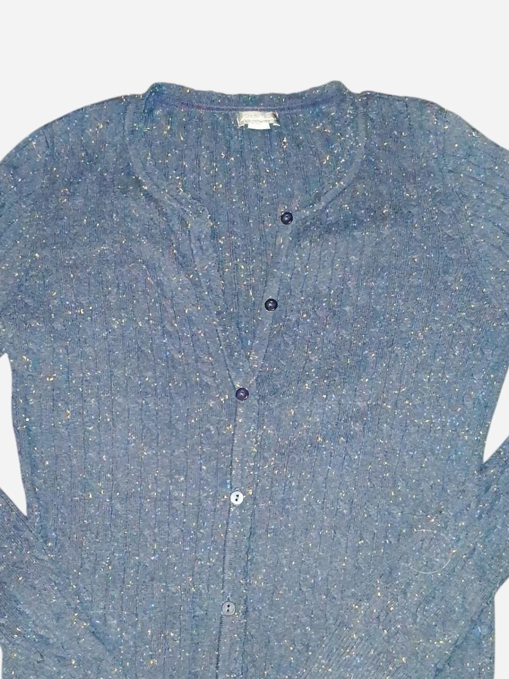Eddie Bauer Blue Speckled Button-Down Cardigan